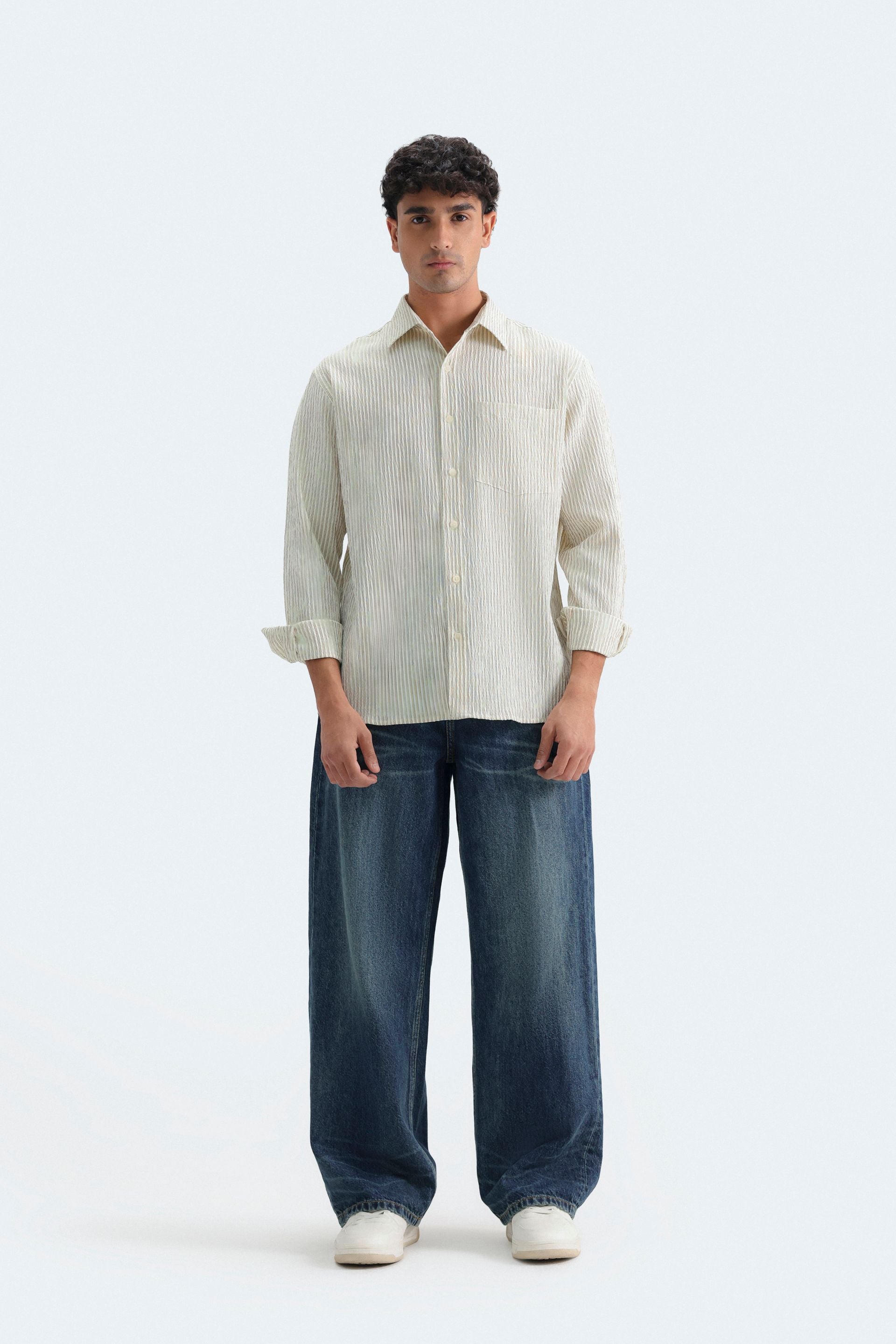 Textured Striped Shirt