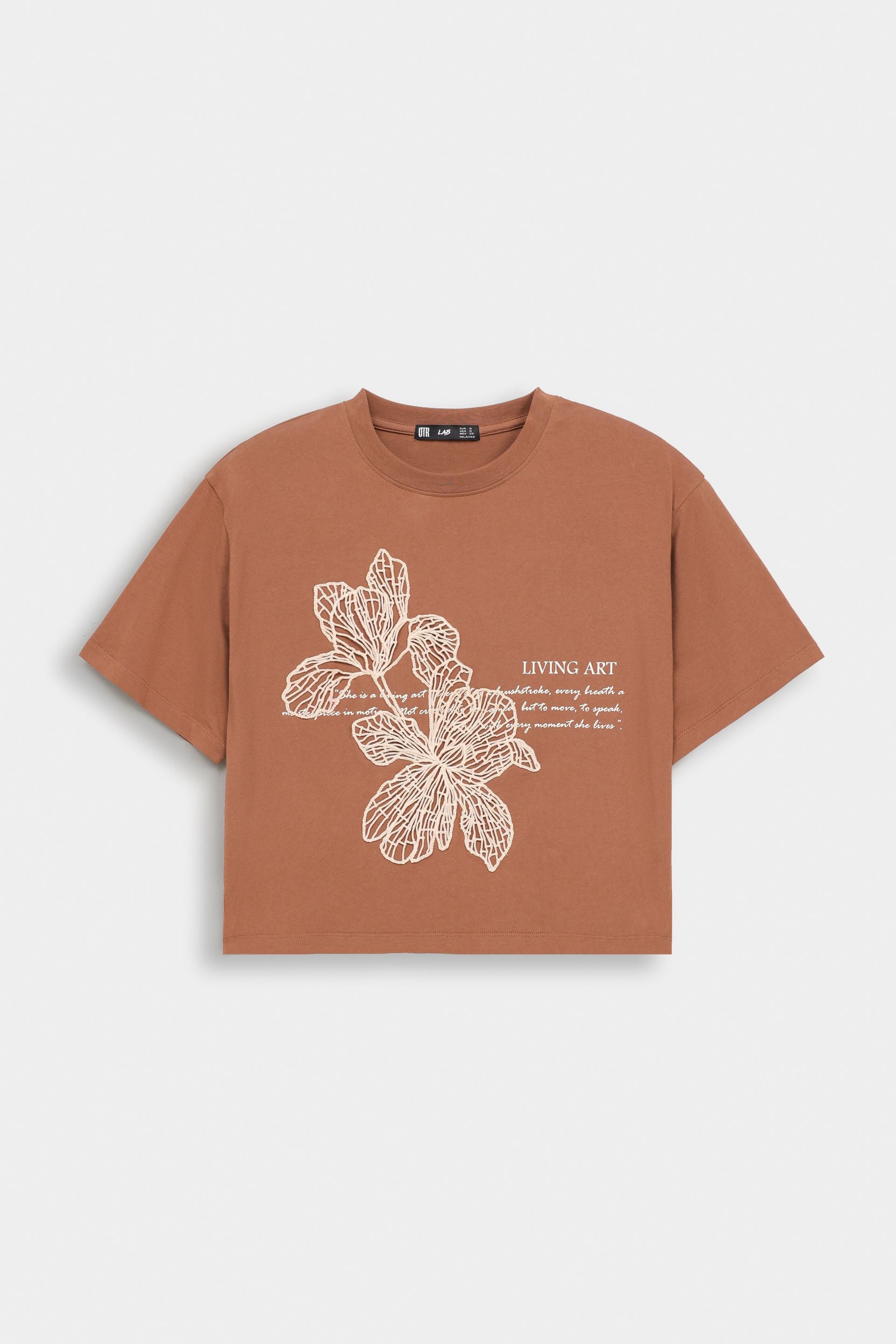 Super Cropped Embroidered T-Shirt
