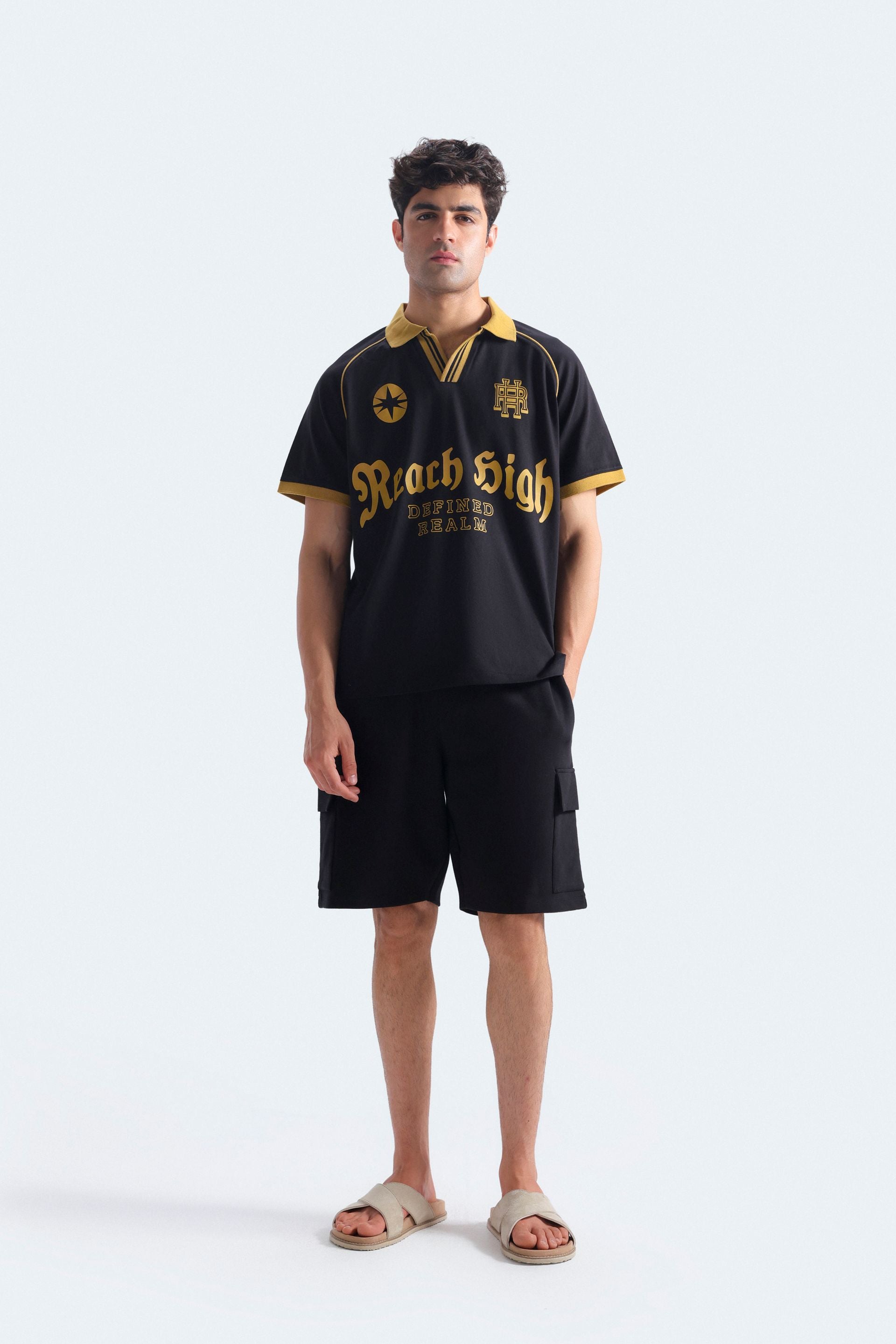 Slogan Print Polo Shirt