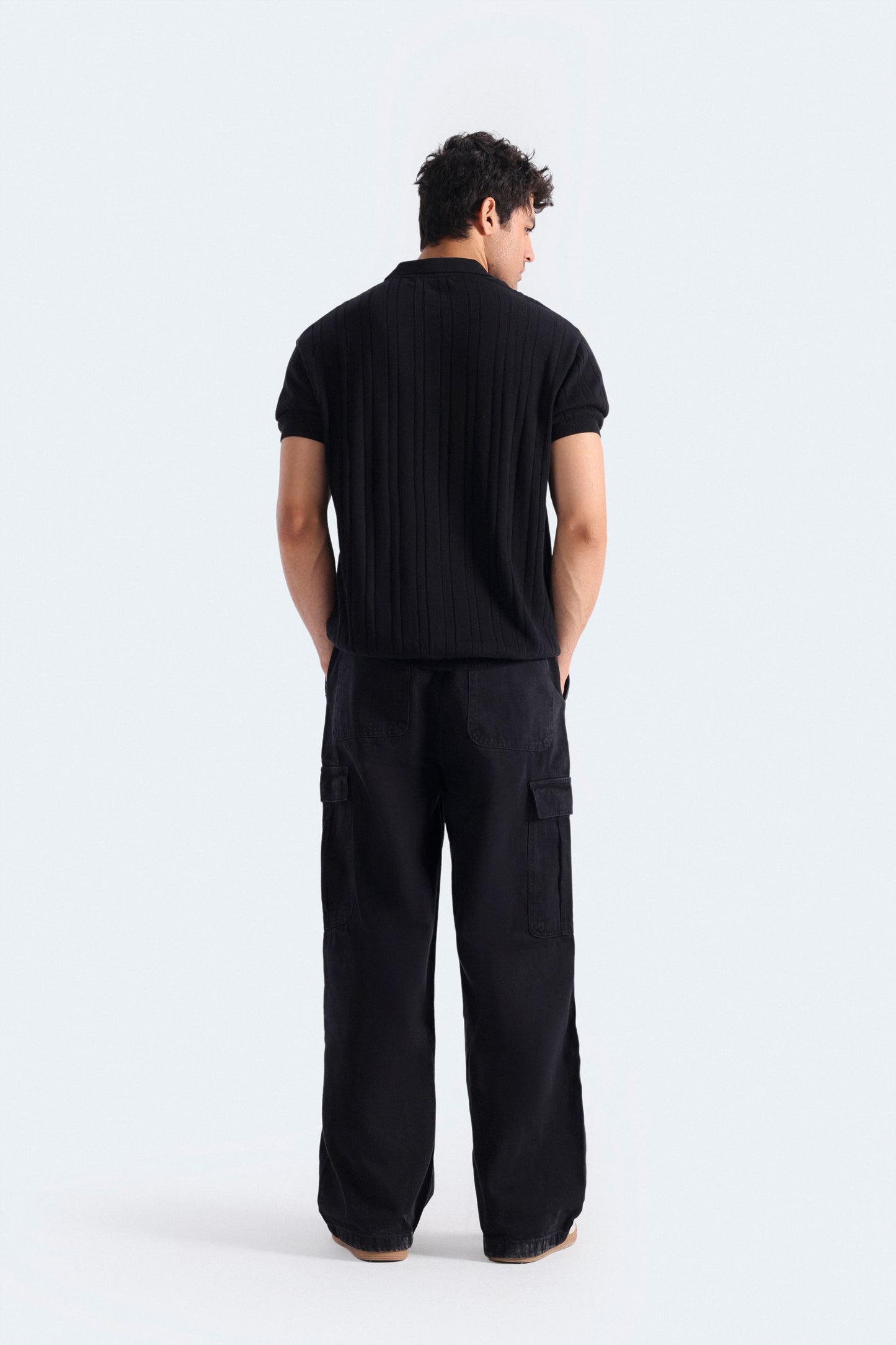 Striped Polo Shirt With Label Patch