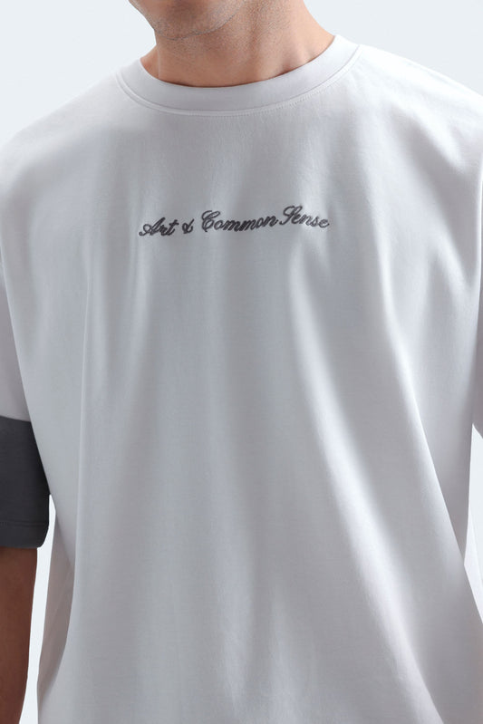 Embroidered Slogan T-Shirt