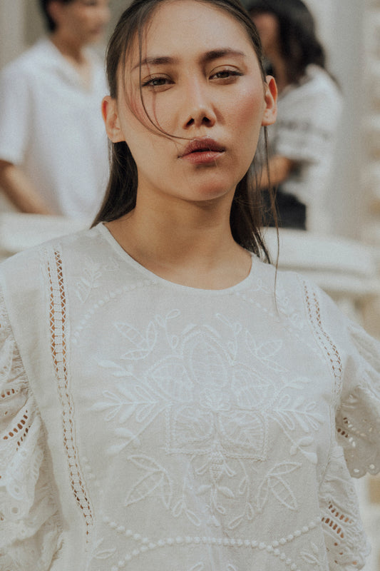 Cropped Embroidered Blouse