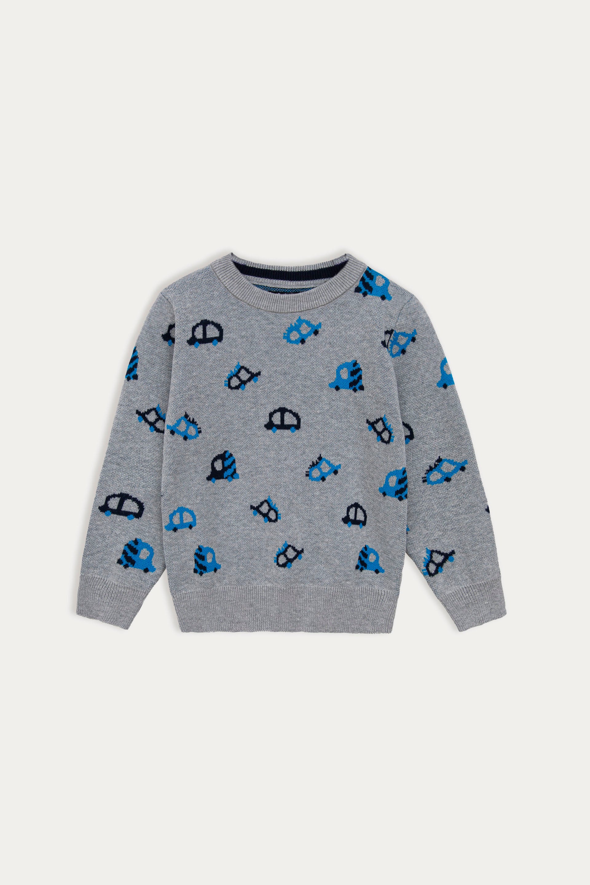 All Over Cars Jacquard Sweater