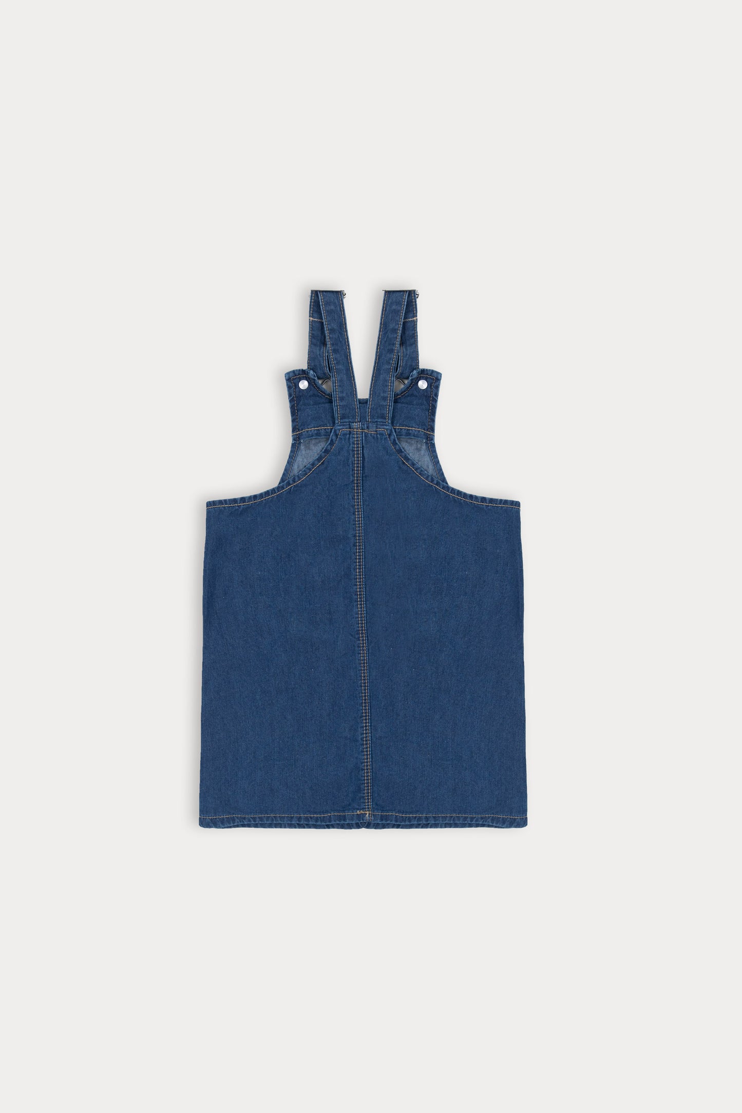NUTMEG Blue Denim Pinafore Dress Dungaree Front Pockets Relaxed Fit