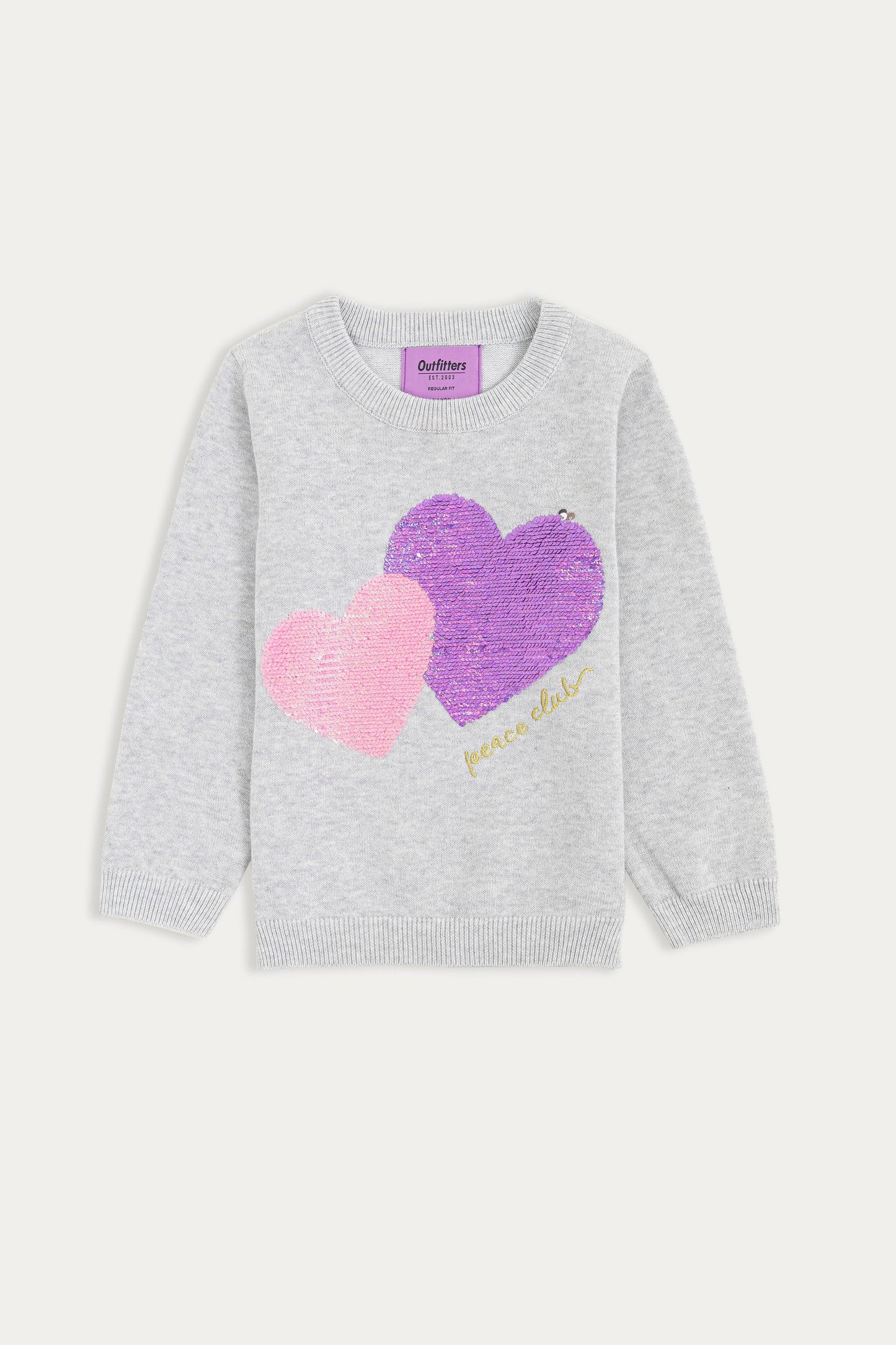 Sequins Embellished Heart Sweater