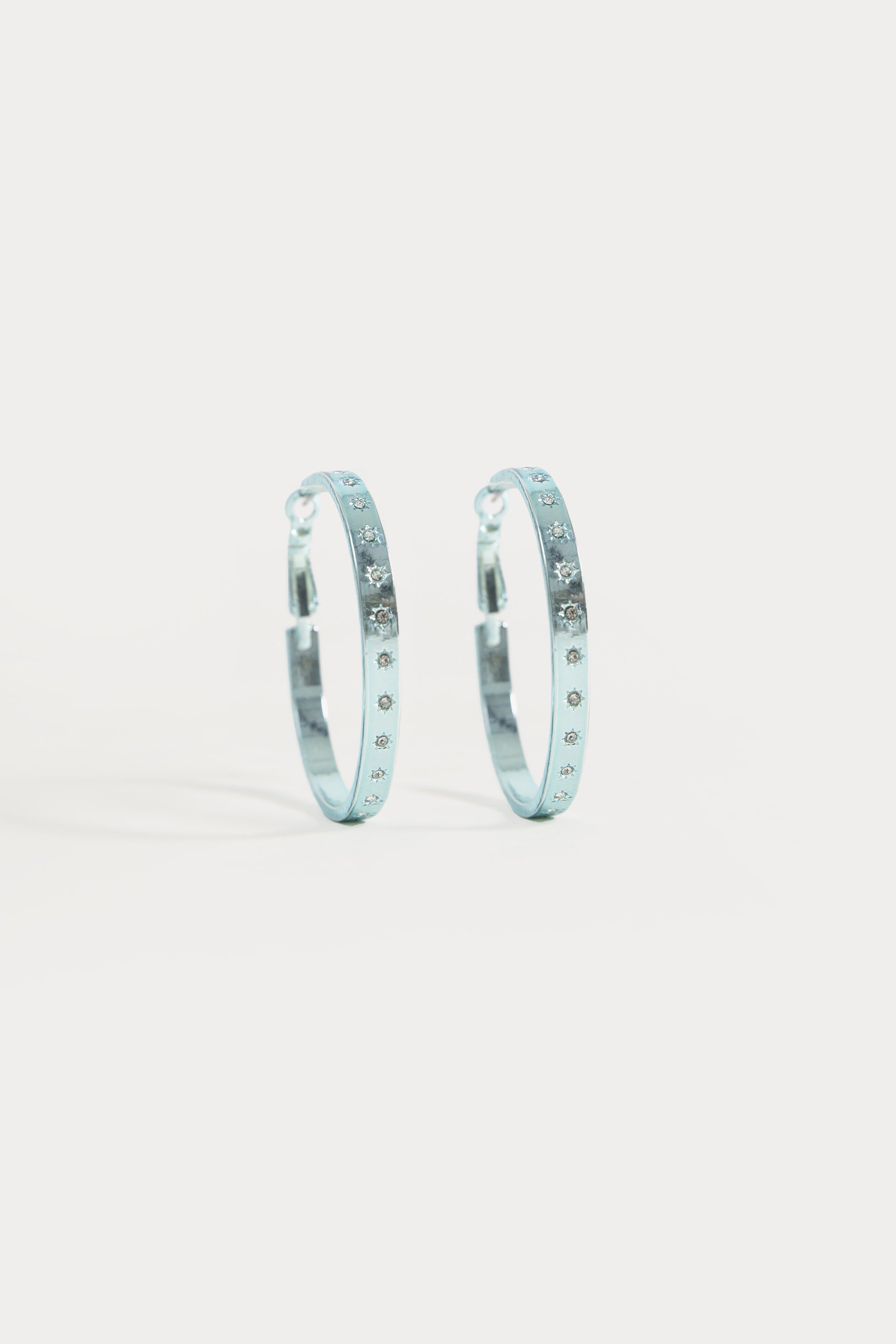 Set of Diamante Hoop Earrings