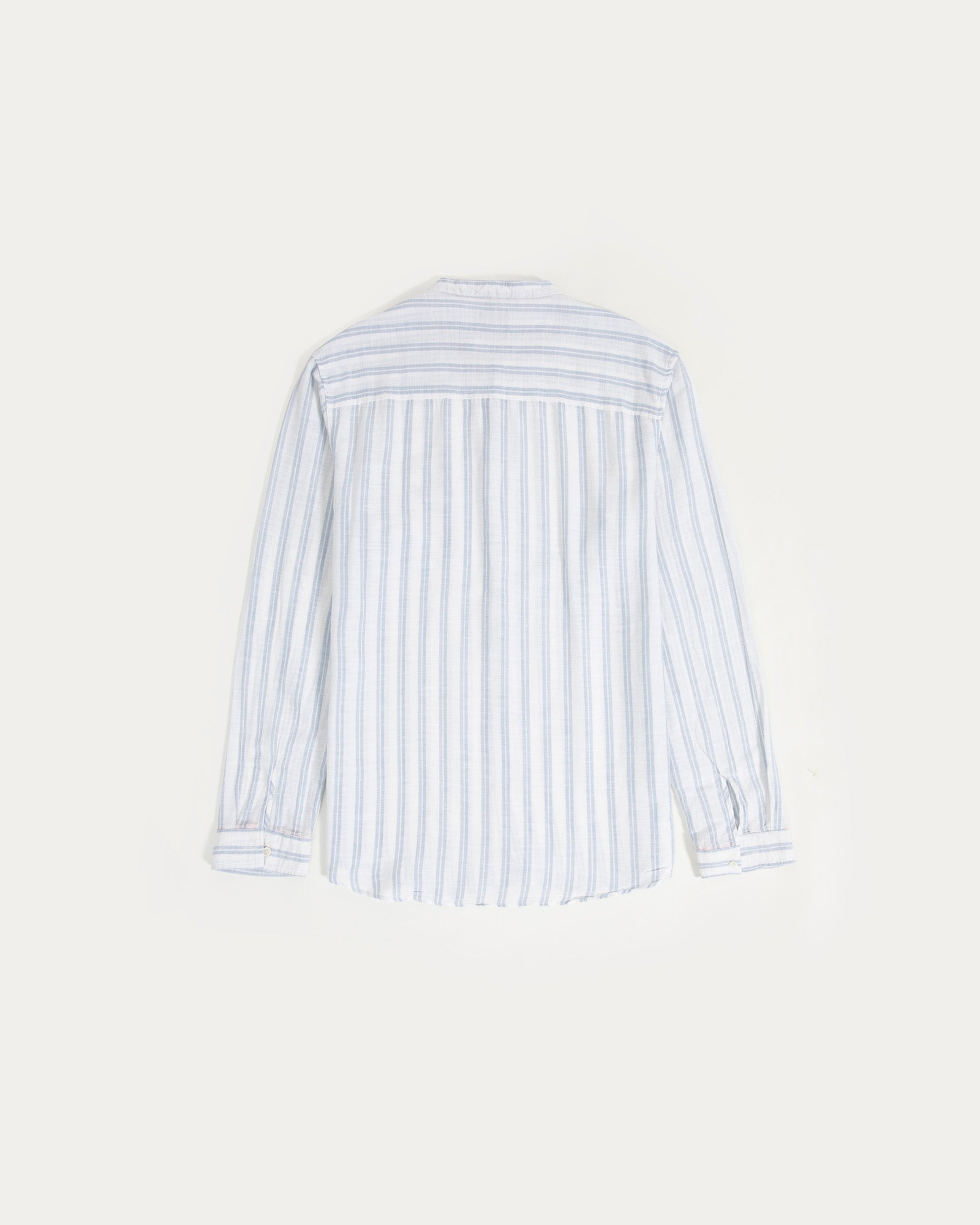 Regular Fit Linen Blend Striped Band Collar Shirt – Outfitters